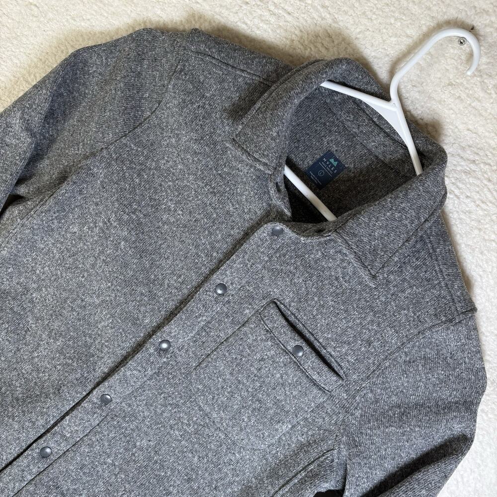 Myles Apparel Farallon Shacket Jacket Mens Large Gray Fleece Button Down Snaps